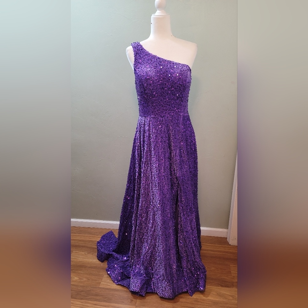 Purple Sequin Gown